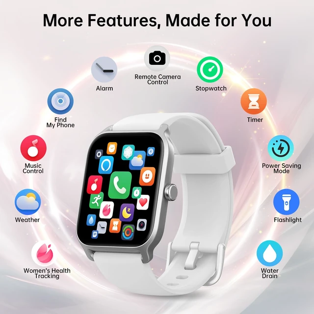 Alt view image 4 of 7 - Smart Watch for Men & Women, 46mm HD Big Screen Fitness Tracker for iPhone/Android/Samsung, Answer & Make Call, Alexa Built-in, 101+ Sport Modes, Sleep/Heart Rate Monitor, 7-10 Day Battery