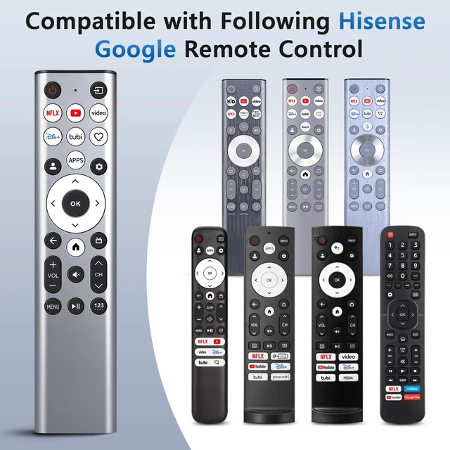 Alt view image 3 of 7 - for Hisense Google TV Remote Control Replacement 2-Pack Universal for Hisense U6 U7 U8 Mini-LED 4K UHD Smart Google TVs No Programming Required