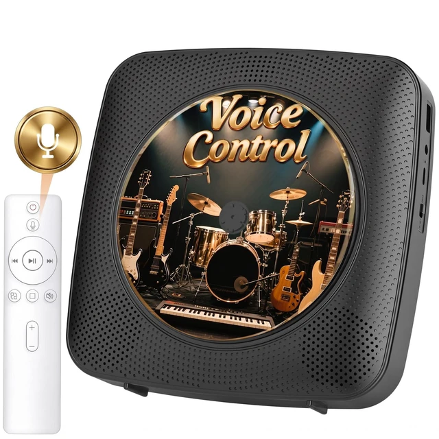 Main image of CD Player Portable Bluetooth: Offline Voice Control CD Players for Home with Remote Voice Control CD Player with Speakers with FM Radio Remote