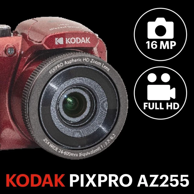 Alt view image 2 of 7 - PIXPRO AZ255 16MP Digital Camera, 25x Optical Zoom, AA, OIS, Red 1080p Full HD Video, 24mm Wide Angle Lens, 3 Inch LCD, Optical Image Stabilization, Vlogging Camera, Bridge Camera