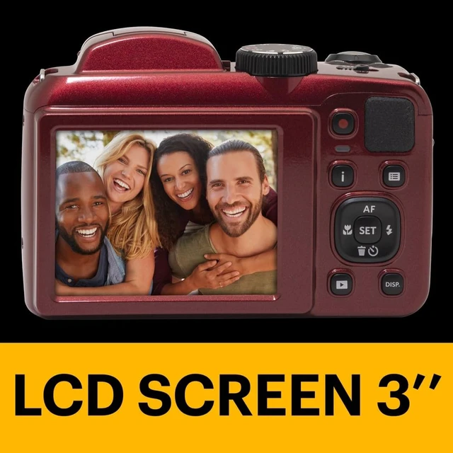 Alt view image 5 of 7 - PIXPRO AZ255 16MP Digital Camera, 25x Optical Zoom, AA, OIS, Red 1080p Full HD Video, 24mm Wide Angle Lens, 3 Inch LCD, Optical Image Stabilization, Vlogging Camera, Bridge Camera