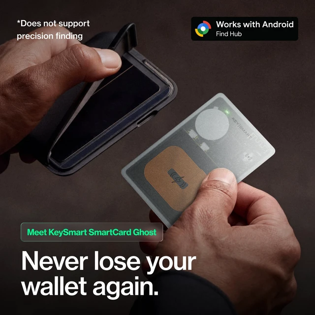 Alt view image 3 of 7 - KeySmart SmartCard Gen 3 Rechargeable Wallet Tracker Card for iPhone and Android MFi-Certified, Compatible with Apple Find My & Google Find, Waterproof, 11-Month Rechargeable Battery, Tracking Card