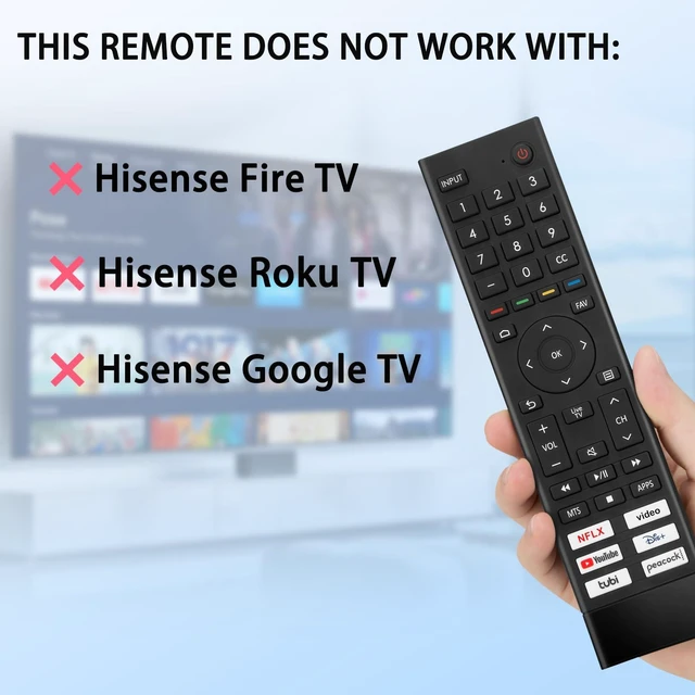 Alt view image 2 of 7 - Replacement for Hisense Smart TV Remote Control Universal for Hisense 4K UHD Android Smart TVs (Not for Fire & Roku TV)