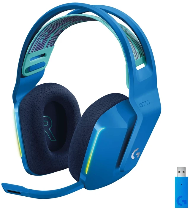 Main image of G733 Lightspeed Wireless Gaming Headset - Blue Suspension Headband, LIGHTSYNC RGB, Blue VO!CE mic Technology, PRO-G Audio Drivers