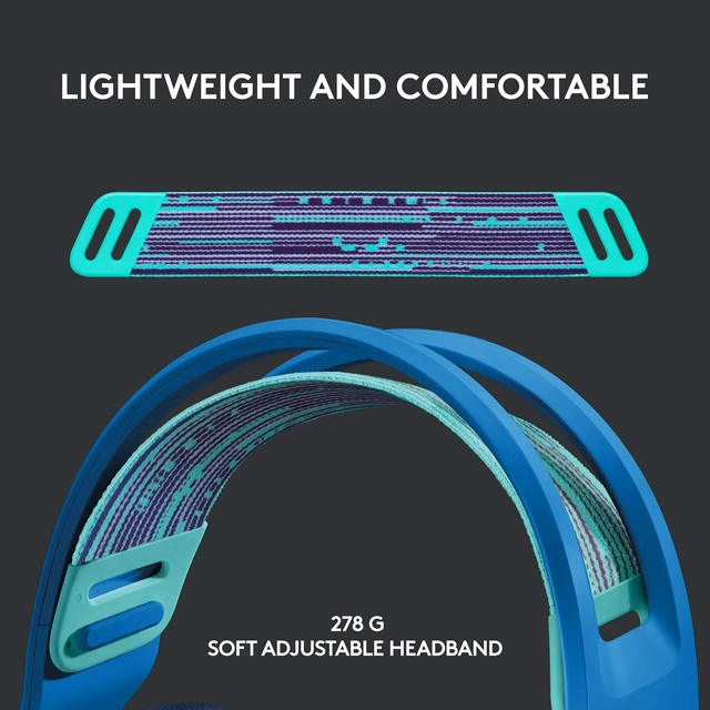 Alt view image 2 of 7 - G733 Lightspeed Wireless Gaming Headset - Blue Suspension Headband, LIGHTSYNC RGB, Blue VO!CE mic Technology, PRO-G Audio Drivers