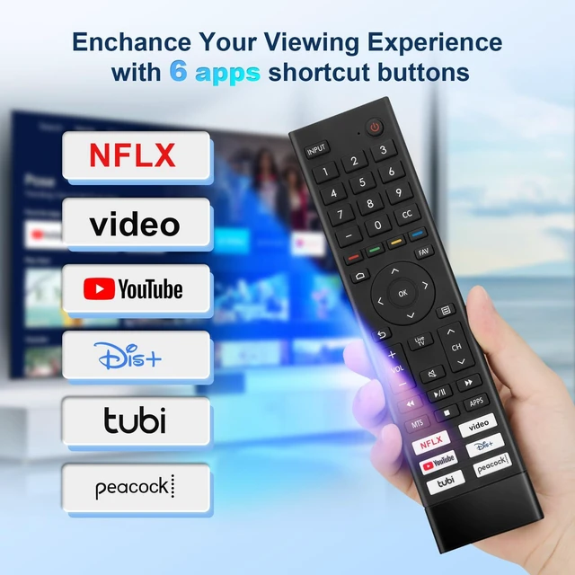 Alt view image 6 of 7 - Replacement for Hisense Smart TV Remote Control Universal for Hisense 4K UHD Android Smart TVs (Not for Fire & Roku TV)