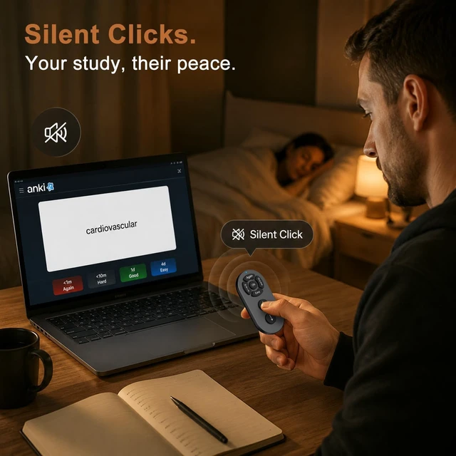 Alt view image 7 of 7 - Remote for Anki,No Remap,Compatible with Mac,PC,iOS,Android,Black Screen-Matched Button Labels, Fast Pair, No Add-ons, For Mac/iPad/iPhone/Android/Windows, Portable Design