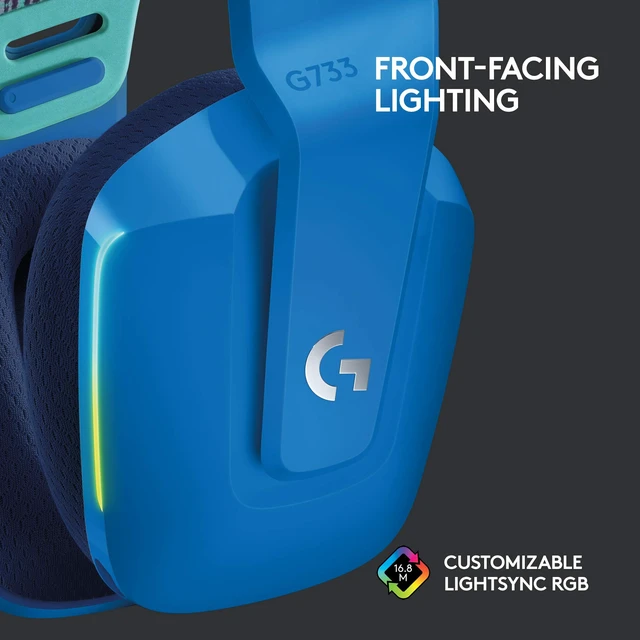 Alt view image 4 of 7 - G733 Lightspeed Wireless Gaming Headset - Blue Suspension Headband, LIGHTSYNC RGB, Blue VO!CE mic Technology, PRO-G Audio Drivers