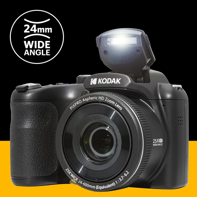 Alt view image 4 of 7 - PIXPRO AZ255 16MP Digital Camera, 25x Optical Zoom, AA, OIS, Black 1080p Full HD Video, 24mm Wide Angle Lens, 3 Inch LCD, Optical Image Stabilization, Vlogging Camera, Bridge Camera
