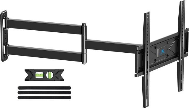 Main image of Corner TV Wall Mount Long Arm Full Motion for 42 50 55 65 inch TVs UL Listed, Fit 32-70" TV, Hold 80lbs, Swivel 180°, Tilt +5/-12°, Level +/-4°, 32" Arm Extension, VESA400x400mm, Single Stud