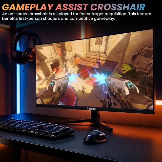Alt view image 6 of 7 - 34 Inch Ultrawide Gaming Monitor, 165Hz UWQHD 4K Flat Screen FreeSync, PIP/PBP Mode, Dual HDMI 2.0 & DP 1.4, VESA, Assist Crosshair