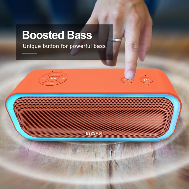 Alt view image 3 of 7 - SoundBox Pro Bluetooth Speaker, 20W Stereo Sound, Active Extra Bass Portable, 20H Playtime, Multi-Colors Lights, TWS Pairing, IPX6 Waterproof, Hiking, Camping, Outdoor, House Party Use, Orange