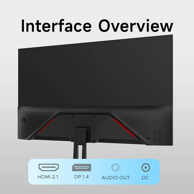 Alt view image 7 of 7 - 24" 260Hz 240Hz Gaming Monitor, 1080p Monitor, Adaptive Sync FHD Computer Monitor, 120% sRGB, 2ms, HDMI 2.1, DP 1.4 Ports, VESA, 3-Sided Frameless, Ultra Slim, Eye Care, 3000:1 Contrast