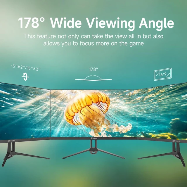 Alt view image 6 of 7 - 24" 260Hz 240Hz Gaming Monitor, 1080p Monitor, Adaptive Sync FHD Computer Monitor, 120% sRGB, 2ms, HDMI 2.1, DP 1.4 Ports, VESA, 3-Sided Frameless, Ultra Slim, Eye Care, 3000:1 Contrast