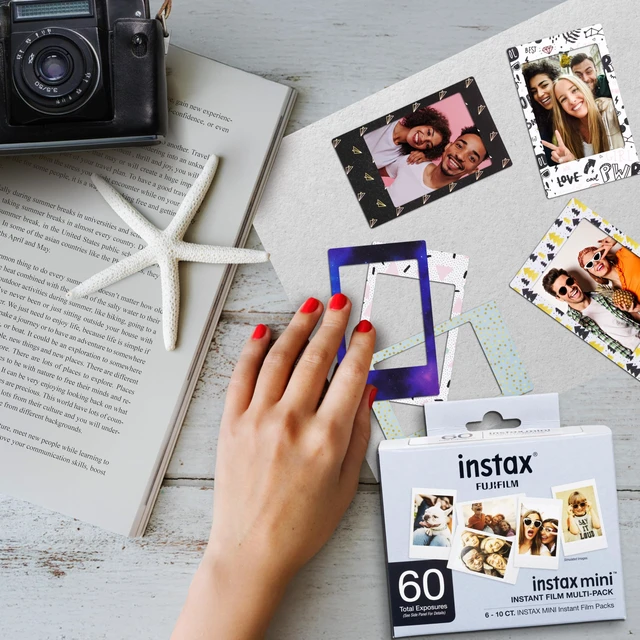 Alt view image 7 of 7 - Instax Mini Film 6 Ten Packs Bundled with 60 Moshify Sticker Frame