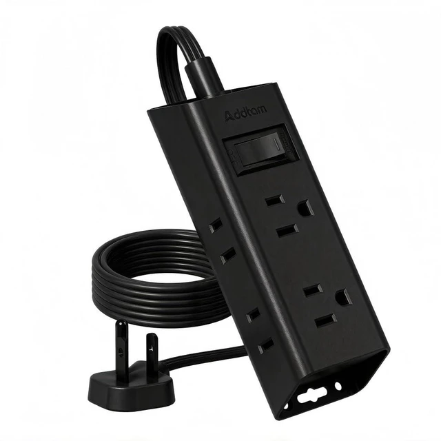 Main image of Flat Plug Power Strip with 6 Outlet Extender, 6 FT Extension Cord Flat Wall Plug with Multiple Outlets, No Surge Protector for Cruise Ship, Travel, Dorm, Home Office, Cruise Essentials, Black