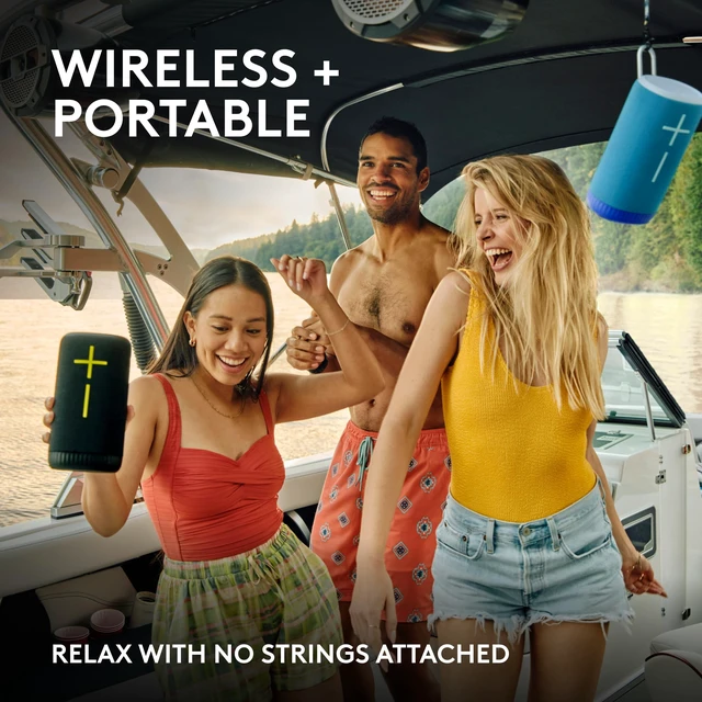 Alt view image 3 of 7 - EVERBOOM Wireless Bluetooth Portable Speaker - Cobalt Blue Big bass, immersive 360-degree sound, floatable waterproof, up to 20-hour battery, 180 ft (55 m) range