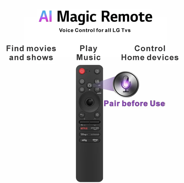 Alt view image 6 of 7 - Replacement for LG Remote Control 2025 with AI Button, MR25GA LG Magic Remote Pointer&Voice Bluetooth MR25GN, AKB76046603, C5, B5, G5, M5 Series, One Year