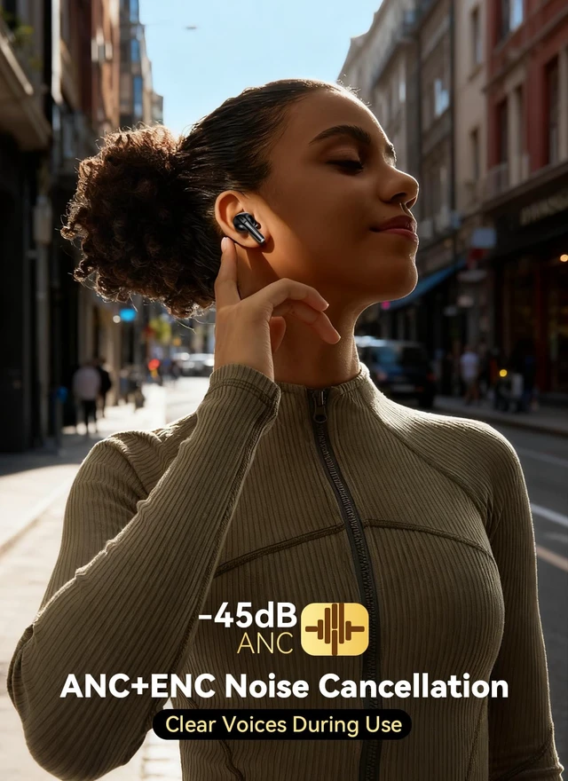 Alt view image 4 of 7 - Wireless Earbuds, Smart Touchscreen Ear Buds, ANC Headphones, Bluetooth 5.4