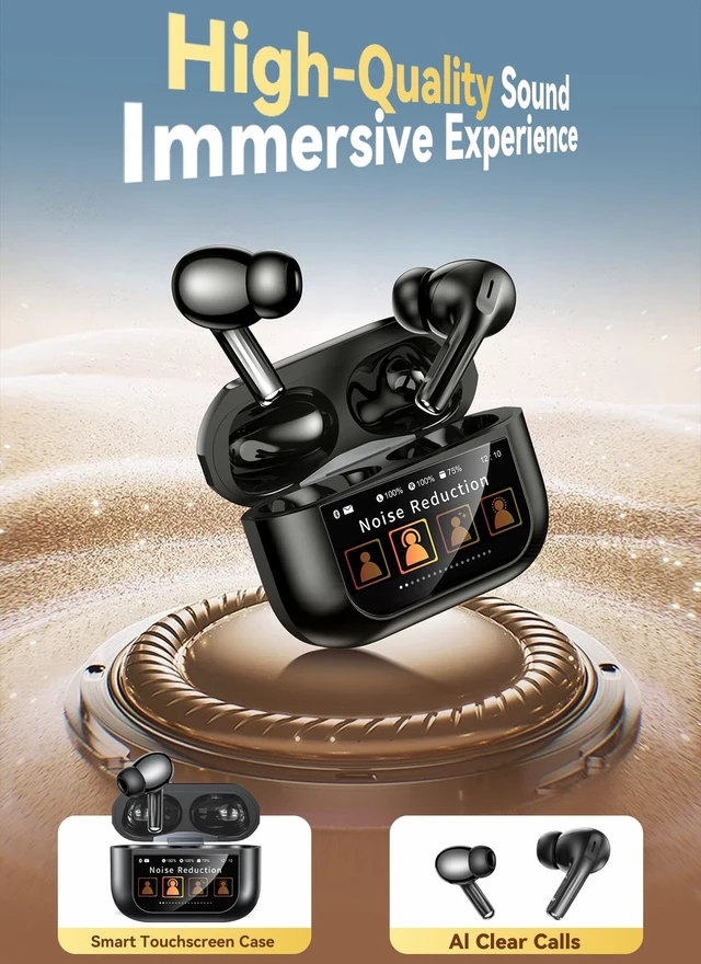 Alt view image 6 of 7 - Wireless Earbuds, Smart Touchscreen Ear Buds, ANC Headphones, Bluetooth 5.4