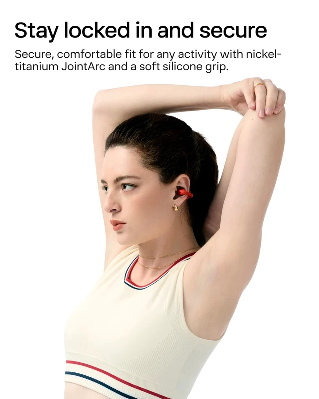Alt view image 3 of 7 - OpenDots ONE Open-Ear Clip-On Bluetooth Earbuds, Red, Dolby Audio Clip-on design; Open ear awareness; Lightweight secure fit; Dolby Audio; 40H listening; Travel/Commuting/Yoga