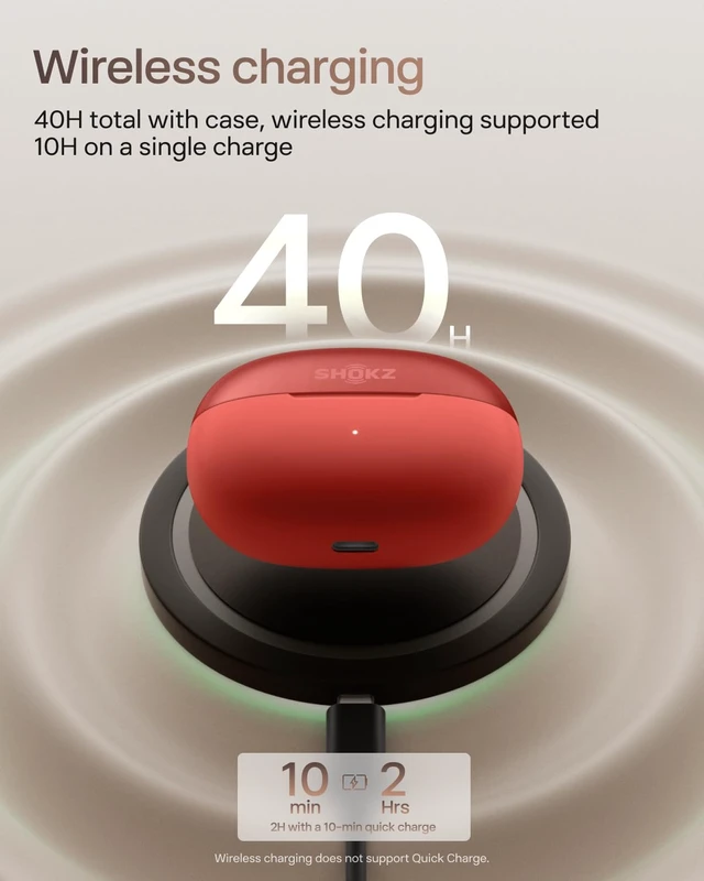 Alt view image 6 of 7 - OpenDots ONE Open-Ear Clip-On Bluetooth Earbuds, Red, Dolby Audio Clip-on design; Open ear awareness; Lightweight secure fit; Dolby Audio; 40H listening; Travel/Commuting/Yoga