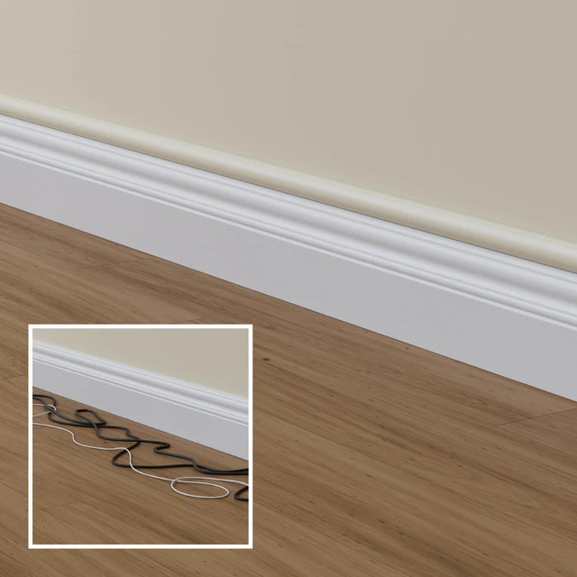 Alt view image 6 of 7 - 157in Cord Cover Kit, Self-Adhesive Wire Hiders, Paintable Cable Raceway to Hide Wires on Wall, Electrical Cable Management - 10x 15.7 Lengths & 19 Accessories - 1.18" (W) x 0.59" (H) - Beige