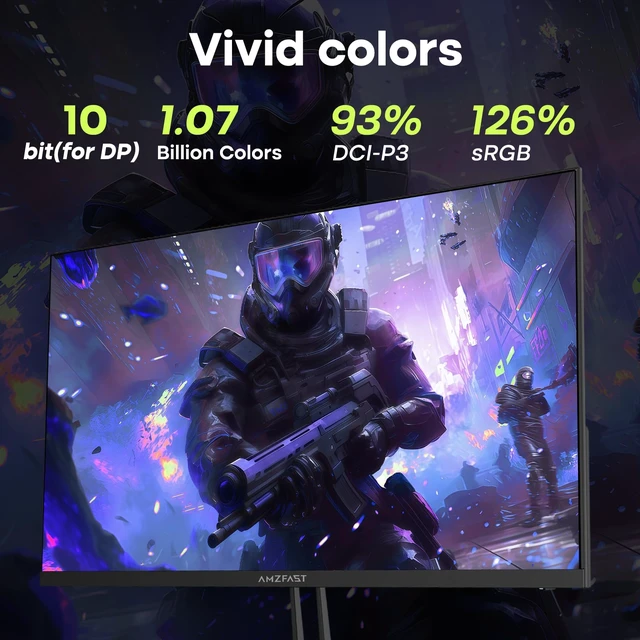 Alt view image 5 of 7 - 24.5 Inch 280Hz/240Hz Gaming Monitor FHD 1080p Monitor, 1ms Adaptive Sync, 3000:1, 126% sRGB, 93% DCI-P3, TÜV Rheinland Eye Care, HDMI 2.0 x 2 & DP 1.4 x 2, AMZG25X1 Pro