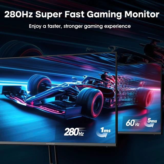 Alt view image 2 of 7 - 24.5 Inch 280Hz/240Hz Gaming Monitor FHD 1080p Monitor, 1ms Adaptive Sync, 3000:1, 126% sRGB, 93% DCI-P3, TÜV Rheinland Eye Care, HDMI 2.0 x 2 & DP 1.4 x 2, AMZG25X1 Pro
