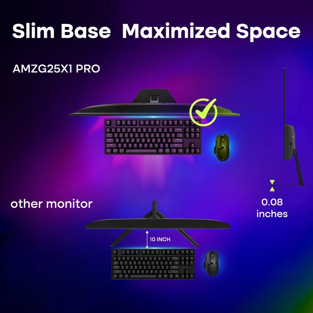 Alt view image 6 of 7 - 24.5 Inch 280Hz/240Hz Gaming Monitor FHD 1080p Monitor, 1ms Adaptive Sync, 3000:1, 126% sRGB, 93% DCI-P3, TÜV Rheinland Eye Care, HDMI 2.0 x 2 & DP 1.4 x 2, AMZG25X1 Pro