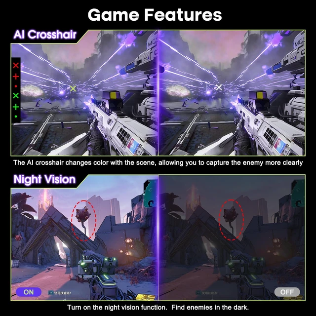 Alt view image 7 of 7 - 24.5 Inch 280Hz/240Hz Gaming Monitor FHD 1080p Monitor, 1ms Adaptive Sync, 3000:1, 126% sRGB, 93% DCI-P3, TÜV Rheinland Eye Care, HDMI 2.0 x 2 & DP 1.4 x 2, AMZG25X1 Pro