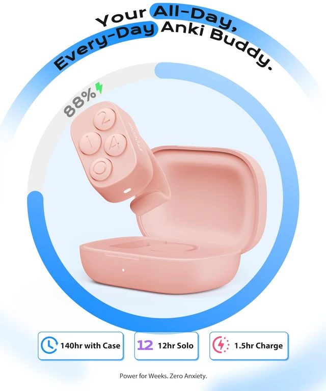Alt view image 5 of 7 - 2.0 Remote for Anki No Remap No Add-on 5s Fast Pair 12hr+ Single Use 140hr+ with Charging Case Steady Connection Lightweight Work with All Windows, MacOS, iOS, Android Devices