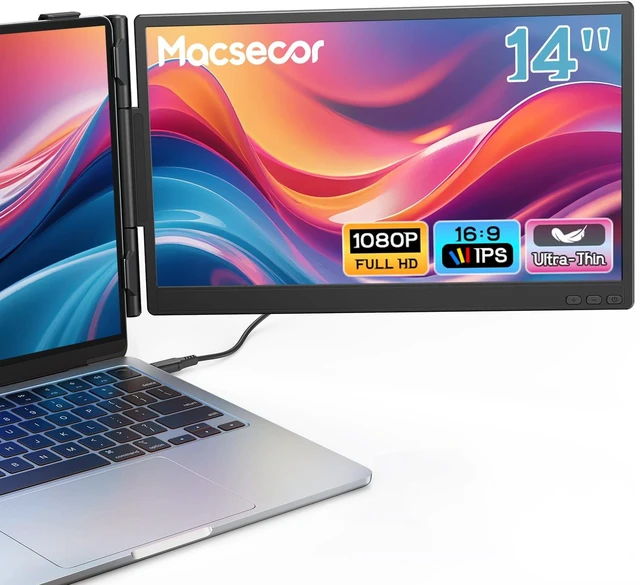 Main image of Laptop Screen Extender, 14'' FHD 1080P Ultra-Slim Dual Portable Monitor for Laptops, USB-C Travel Monitor Extender Plug & Play for 13"-16" Laptop, Compatible with Wins/Mac/Android/Chrome