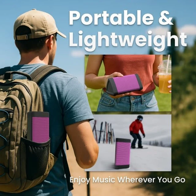 Alt view image 6 of 7 - OontZ Angle 3 Gen 4 Portable Bluetooth Speaker, 12W, 24-Hour Playtime, Pink Compact 12W Bluetooth speaker with clear sound,100-ft range, IPX5 waterproof, AUX Input, USB-C Charging Cable