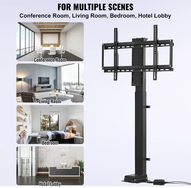 Alt view image 6 of 7 - Motorized TV Lift Stroke Length 35 Inches Motorized TV Mount Fit for 37-65 Inch TV Lift with Remote Control Height Adjustable 28.7-64.2 Inch,Load Capacity 130 Lbs