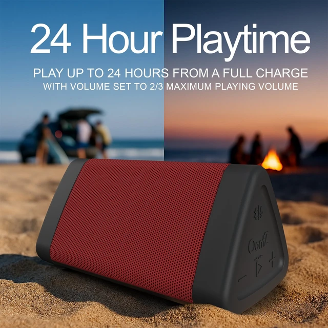 Alt view image 2 of 7 - OontZ Angle 3 Gen 4 Portable Bluetooth Speaker, 12W, 24-Hour Playtime, Red Compact 12W Bluetooth speaker with clear sound,100-ft range, IPX5 waterproof, AUX Input, USB-C Charging Cable