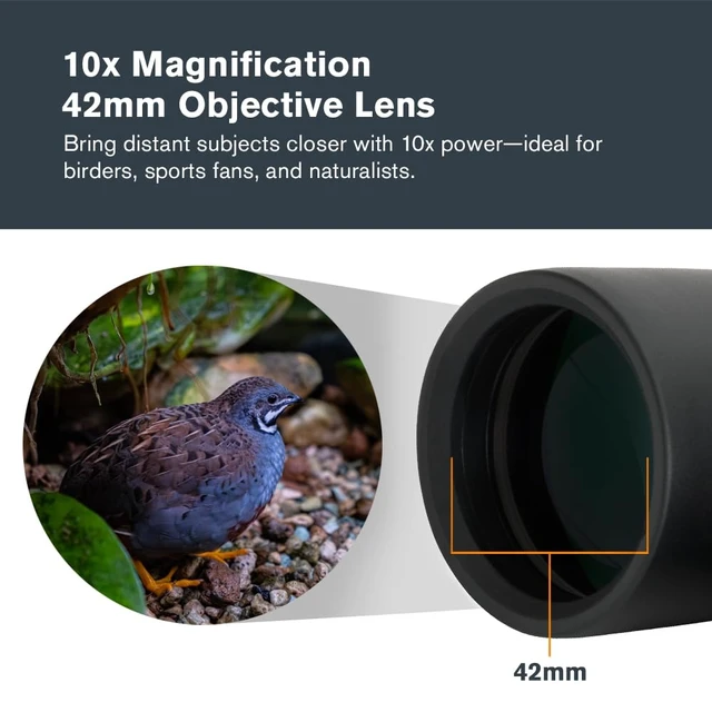 Alt view image 3 of 7 - Outland X 10x42 Binoculars for Wildlife & Hunting Built for the Outdoors, Rugged Rubber-Armored Body, Waterproof, BaK-4 Prisms, Multi-Coated Optics, Bright, Clear Views