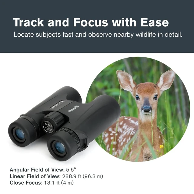Alt view image 6 of 7 - Outland X 10x42 Binoculars for Wildlife & Hunting Built for the Outdoors, Rugged Rubber-Armored Body, Waterproof, BaK-4 Prisms, Multi-Coated Optics, Bright, Clear Views