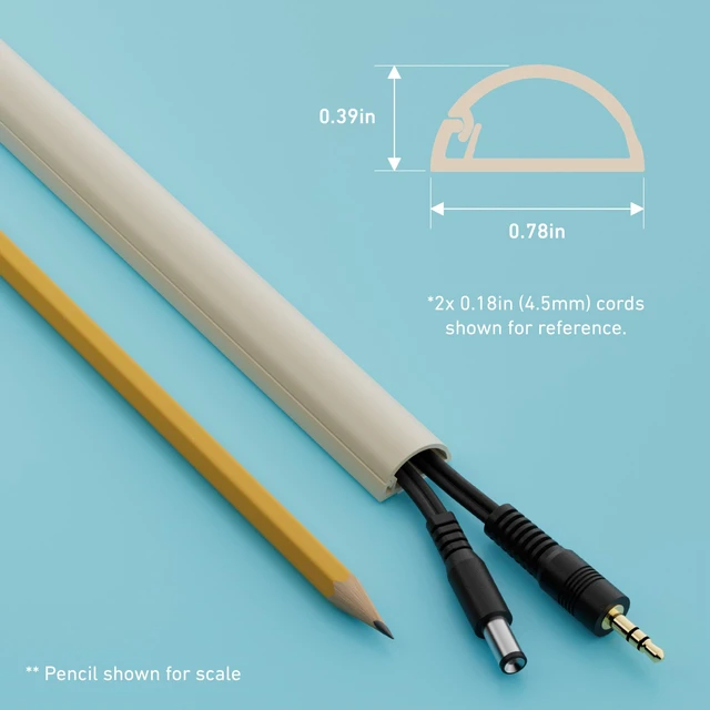 Alt view image 4 of 7 - 157in Cord Hider Kit, Patented Cable Cover, Hide Wires on Wall, Channel for TV Mount Cords, Raceway Wire Hiders, Paintable, Adhesive, Half Round, 10x 0.78in W x 0.39in H x 15.7in L, Beige