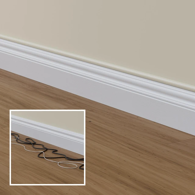 Alt view image 6 of 7 - 157in Cord Hider Kit, Patented Cable Cover, Hide Wires on Wall, Channel for TV Mount Cords, Raceway Wire Hiders, Paintable, Adhesive, Half Round, 10x 0.78in W x 0.39in H x 15.7in L, Beige