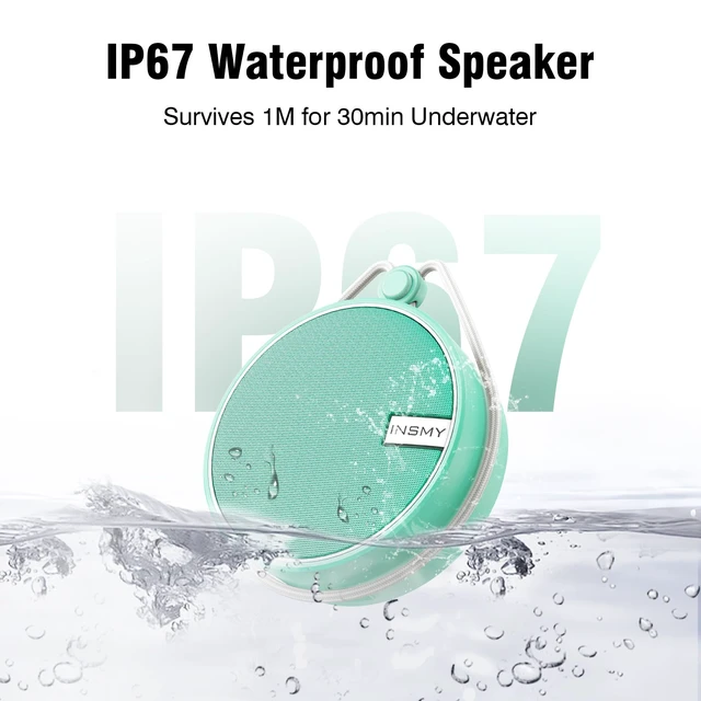 Alt view image 2 of 7 - C12 IP67 Waterproof Shower Bluetooth Speakers Portable Small Speaker Speakers Bluetooth Wireless,Loud Clear Sound,Support TF Card,Suction Cup,for Outdoor Kayak Canoe Beach Gift(Mint)