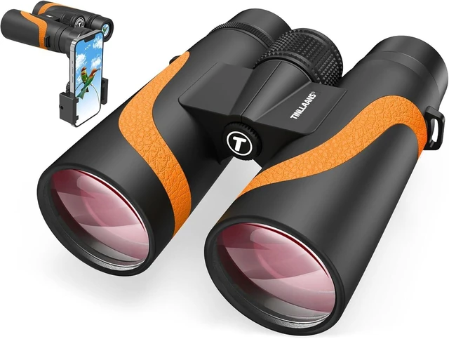 Main image of 15x55 UHD Binoculars for Adults High Powered with Phone Adapter - Large View, BAK4 Prism, Waterproof, Lightweight for Bird Watching, Hunting, Cruise, Travel, Camping (Orange)