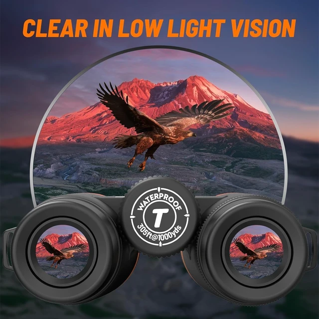 Alt view image 4 of 7 - 15x55 UHD Binoculars for Adults High Powered with Phone Adapter - Large View, BAK4 Prism, Waterproof, Lightweight for Bird Watching, Hunting, Cruise, Travel, Camping (Orange)