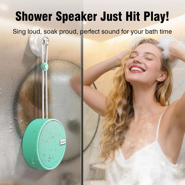 Alt view image 4 of 7 - C12 IP67 Waterproof Shower Bluetooth Speakers Portable Small Speaker Speakers Bluetooth Wireless,Loud Clear Sound,Support TF Card,Suction Cup,for Outdoor Kayak Canoe Beach Gift(Mint)
