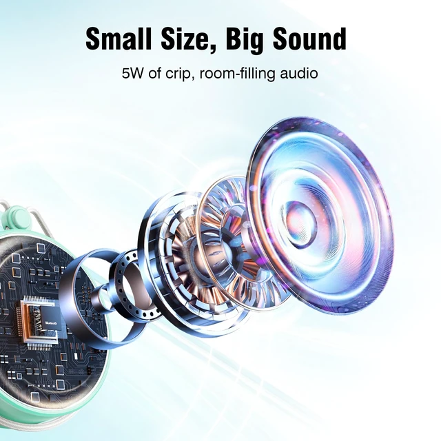 Alt view image 5 of 7 - C12 IP67 Waterproof Shower Bluetooth Speakers Portable Small Speaker Speakers Bluetooth Wireless,Loud Clear Sound,Support TF Card,Suction Cup,for Outdoor Kayak Canoe Beach Gift(Mint)