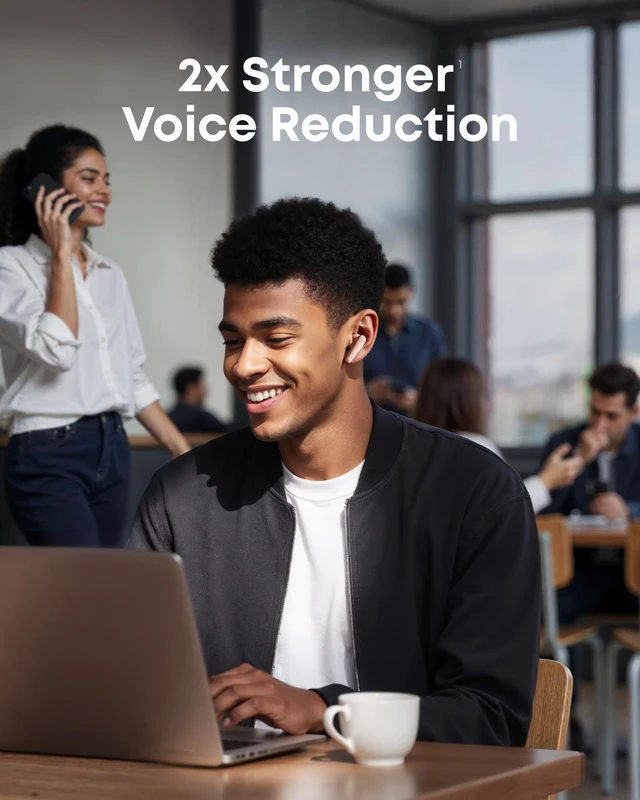 Alt view image 2 of 7 - Liberty 5 by Anker Noise-Cancelling Earbuds with Dolby Audio Stronger voice reduction, real-time adaptive ANC, fast charging, 6-mic AI clear calls, long battery life