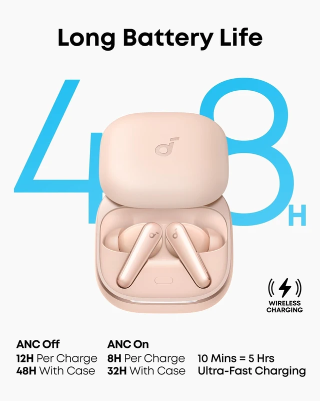 Alt view image 6 of 7 - Liberty 5 by Anker Noise-Cancelling Earbuds with Dolby Audio Stronger voice reduction, real-time adaptive ANC, fast charging, 6-mic AI clear calls, long battery life