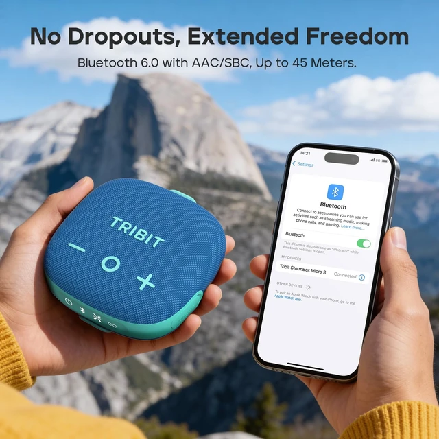 Alt view image 6 of 7 - StormBox Micro 3 Portable Bluetooth Speaker, 13W, IP68 Waterproof Bike Speaker, BT6.0, 24H Playtime, Magnetic & Strap, XBass, Custom EQ, Wireless, TWS Pairing, Outdoor, Home, Hiking, Blue