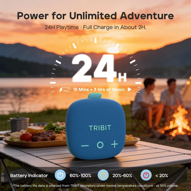 Alt view image 4 of 7 - StormBox Micro 3 Portable Bluetooth Speaker, 13W, IP68 Waterproof Bike Speaker, BT6.0, 24H Playtime, Magnetic & Strap, XBass, Custom EQ, Wireless, TWS Pairing, Outdoor, Home, Hiking, Blue