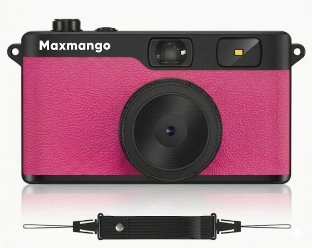 Main image of D53 Vintage Digital Camera - Retro Digital Camera 12MP Screenless Vintage Camera Disposable Camera Replacement Includes 8GB SD Card Pink